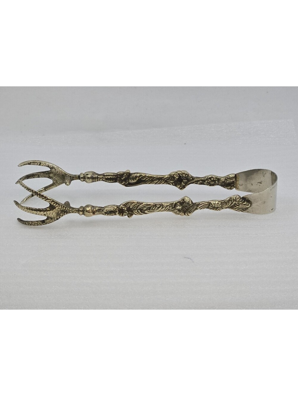 J. Bellini Italy Ornate Brass Ice Tongs Barware With Antlers/Claws Vintage 7.75"